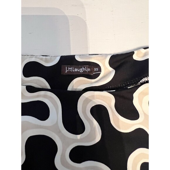 J.MCLAUGHLIN Womens XS Catalina Cloth Sheath Geometric Stretch Black White Dress - Picture 3 of 4